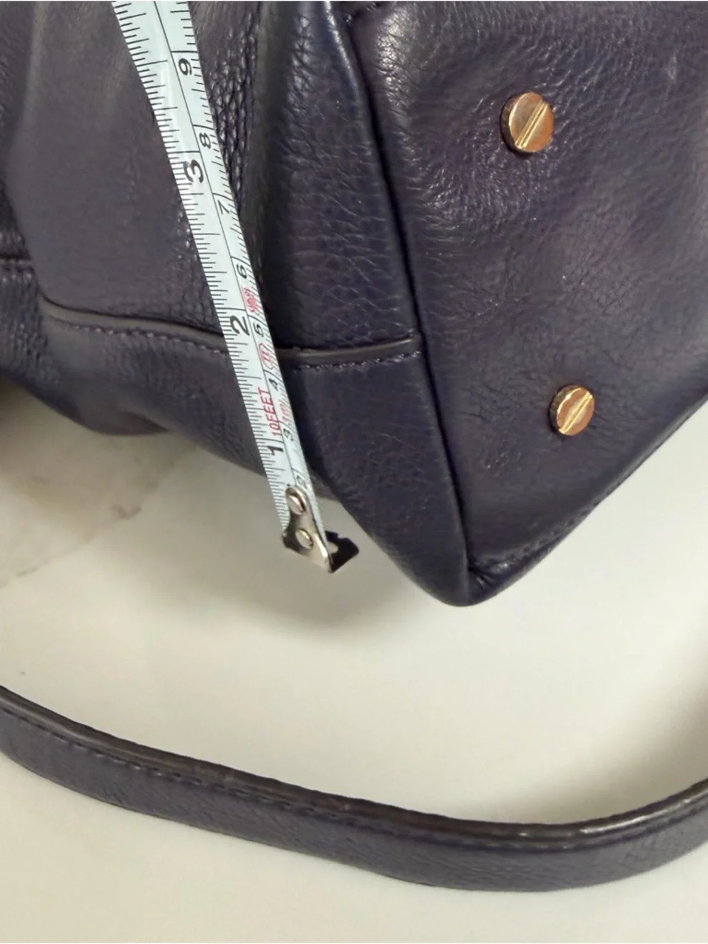 Tory Burch Navy Pebbled Leather shoulder Bag Crossbody Bag